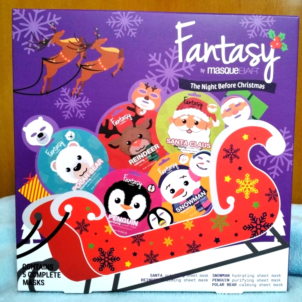The Nigt Before Christmas 5 Face Mask Set NIB